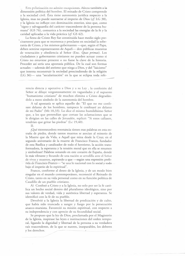 Franco y el reinado de Cristo