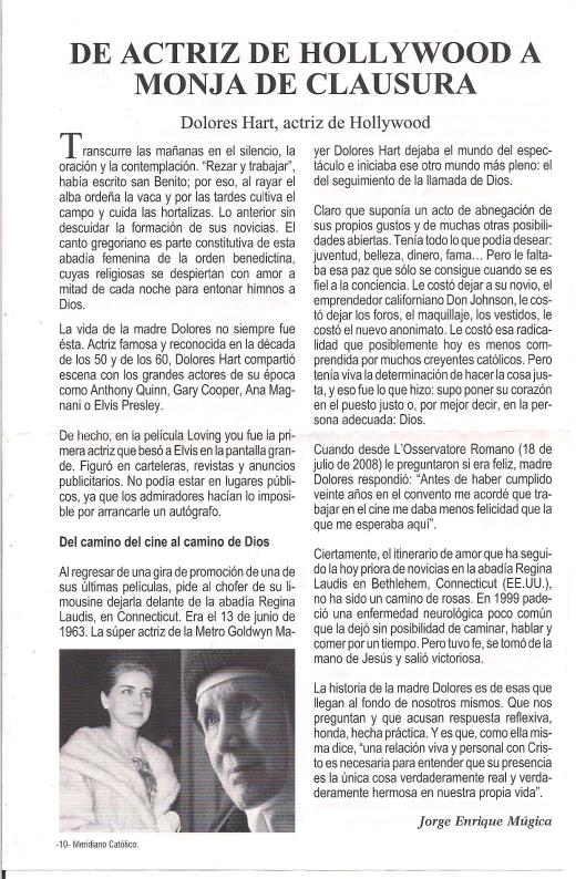 De Actriz de Hollywood a Monja de Clausura