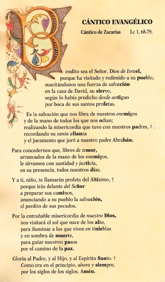 cantico de zacarias