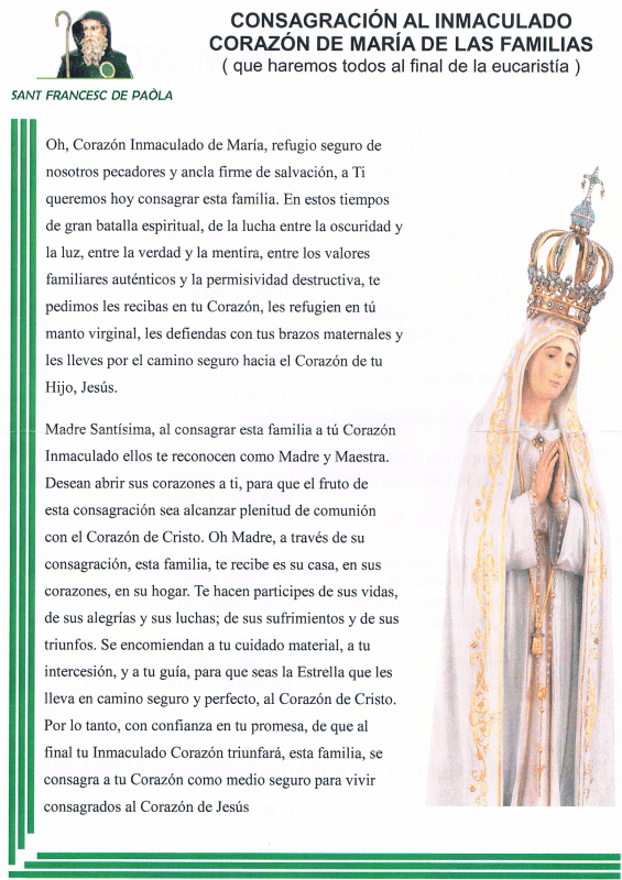Consagración al Inmaculado Corazón de María