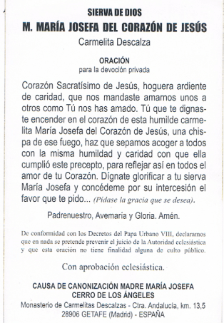 Madre María Josefa - Oración