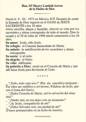 Oración - Hna. Sherry