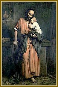 San José con el Niño abrazado