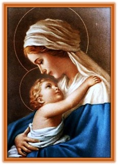 La Virgen María y Jesús abrazado