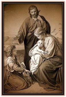 Sagrada Familia y niño musico