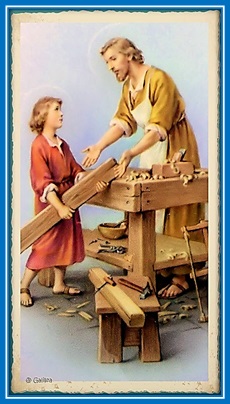 San José y Niño Jesús en el taller