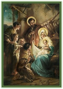 Adoración al Niño Jesús en el pesebre