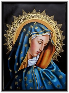 Virgen María con manto azul
