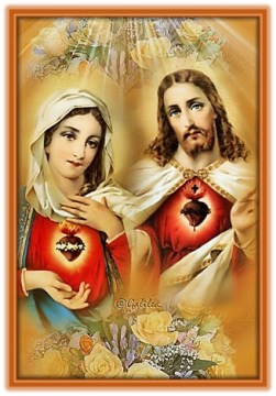 Sagrados Corazones Jesús y María - iluminados