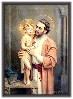 San José - Niño Jesús con Cruz en la mano