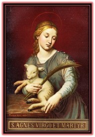 santa inés con obeja - virgen y mártir