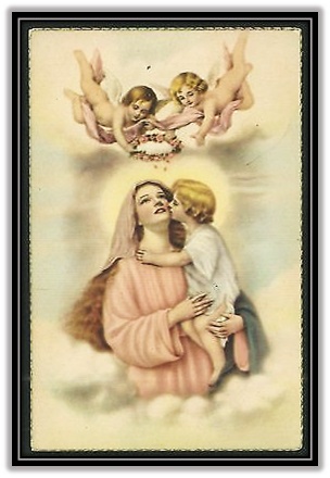 Niño Jesús besando a la Virgen María