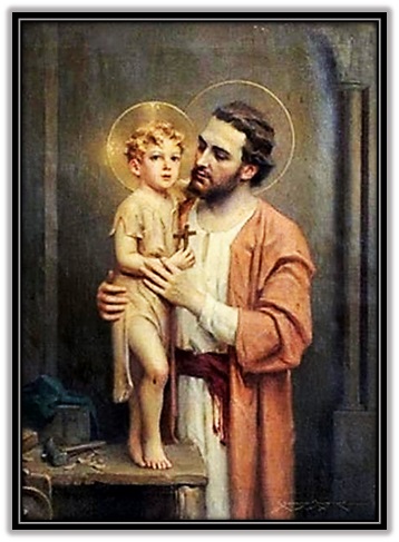 San José y Niño Jesús con la cruz