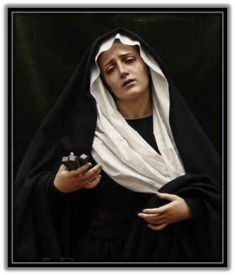 Virgen Dolorosa con los clavos en la mano