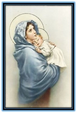 María y el Niño Jesús dormiendo