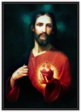 Sagrado Corazón de Jesús en su mano