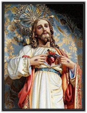 Sagrado Corazón de Jesús - enseñando su Corazón