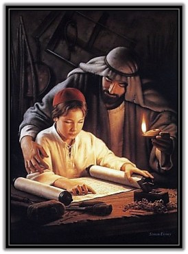 San José y Jesús leiendo la escrituras