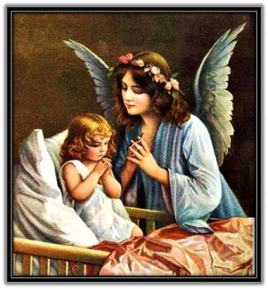 Ángel de la Guarda y niña rezando