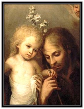 San José con el bastón - Niño Jesús