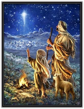 Pastores mirando estrella