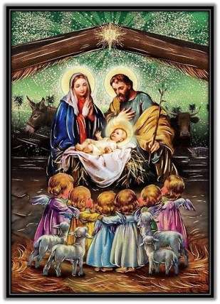 Sagrada Familia y los angelitos - Navidad