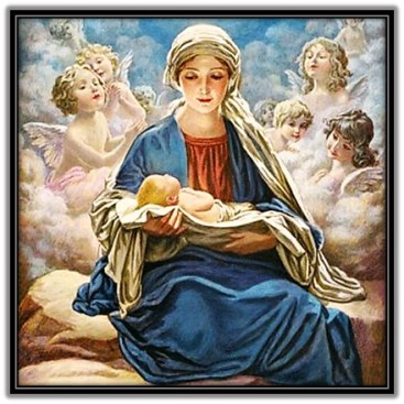 Virgen María y Jesús dormido