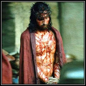 Jesús atado y con la túnica