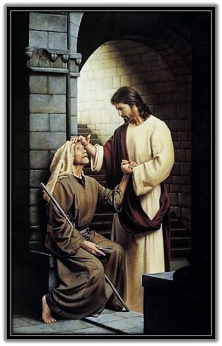 Jesús curando un ciego