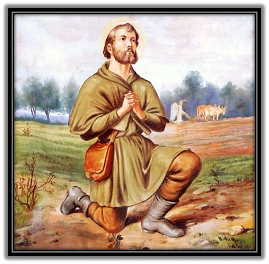 San Isidro Labrador en oración