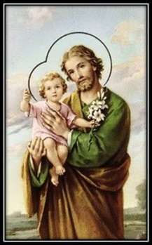 Glorioso Patriarca San José con el Niño en brazos